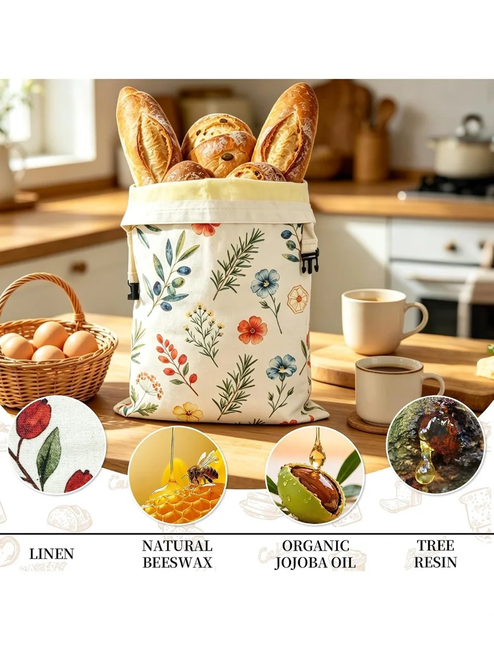 Beeswax Bread Bags for Sourdough & Homemade – Reusable2-pack.